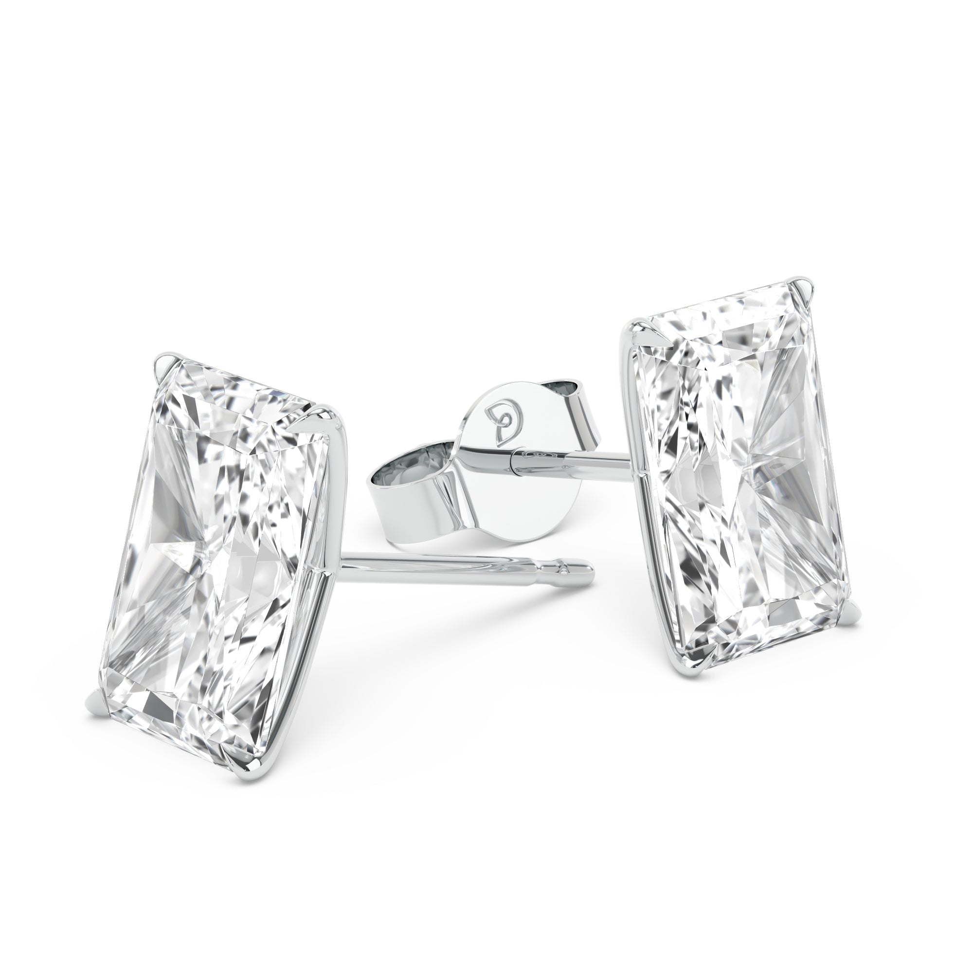 Square diamond deals stud earrings